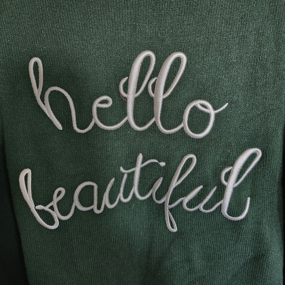 Saleπ€ Hello Beautiful By Gilli New York Emerald Green Sweater - Picture 4 of 4